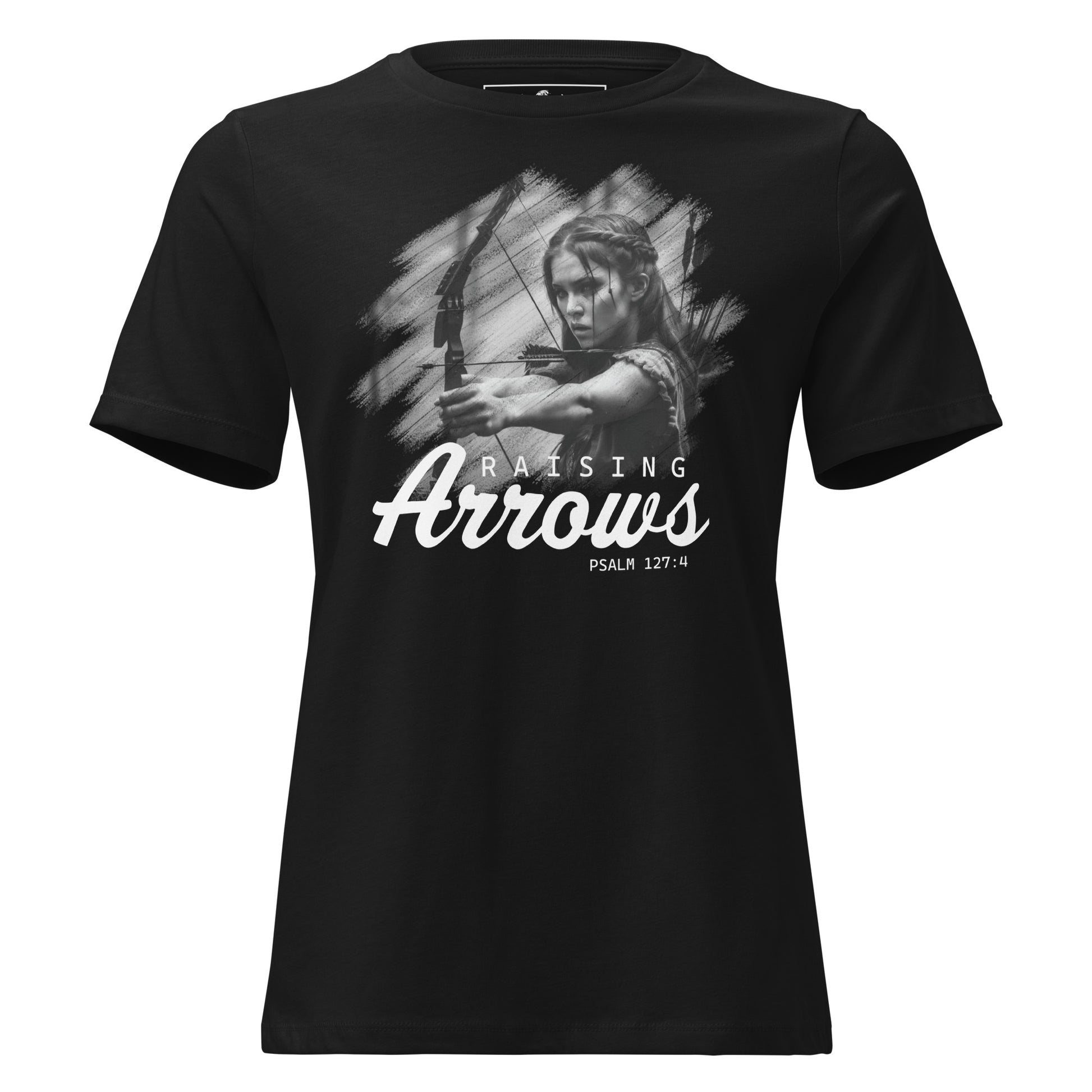 Raising Arrows Psalm 127:4 Black Motivational Women’s T-Shirt