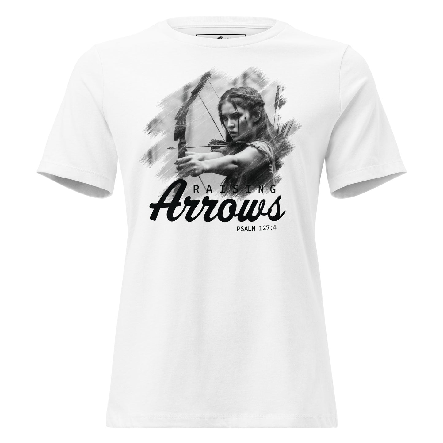 Raising Arrows Psalm 127:4 White Motivational Women’s T-Shirt