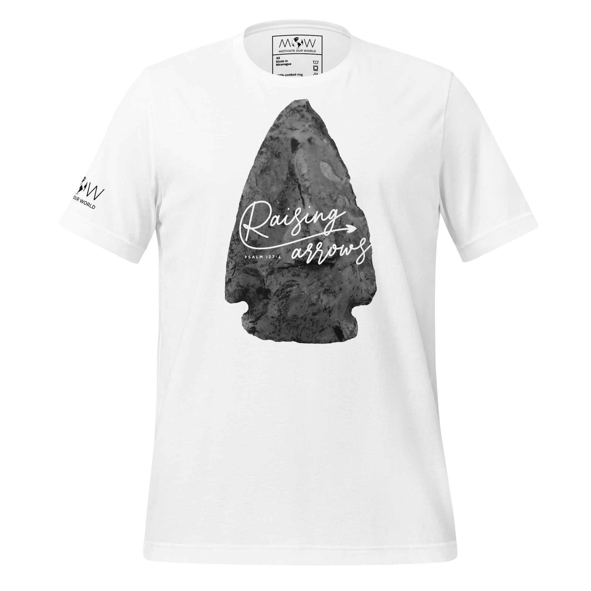 Raising Arrows Stone - Psalm 127:4 Men's Motivational White T-Shirt
