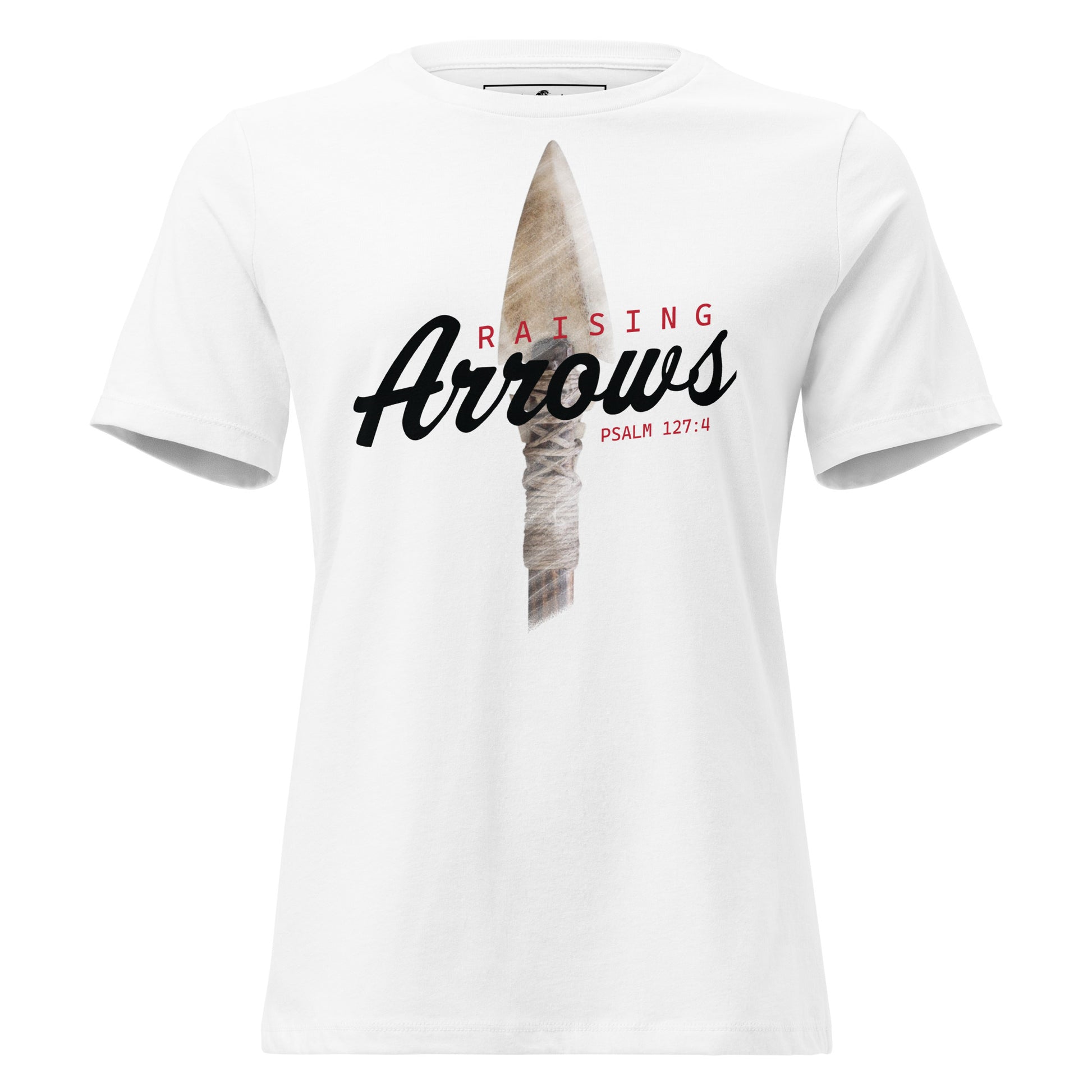 Raising Arrows White Motivational Women’s T-Shirt