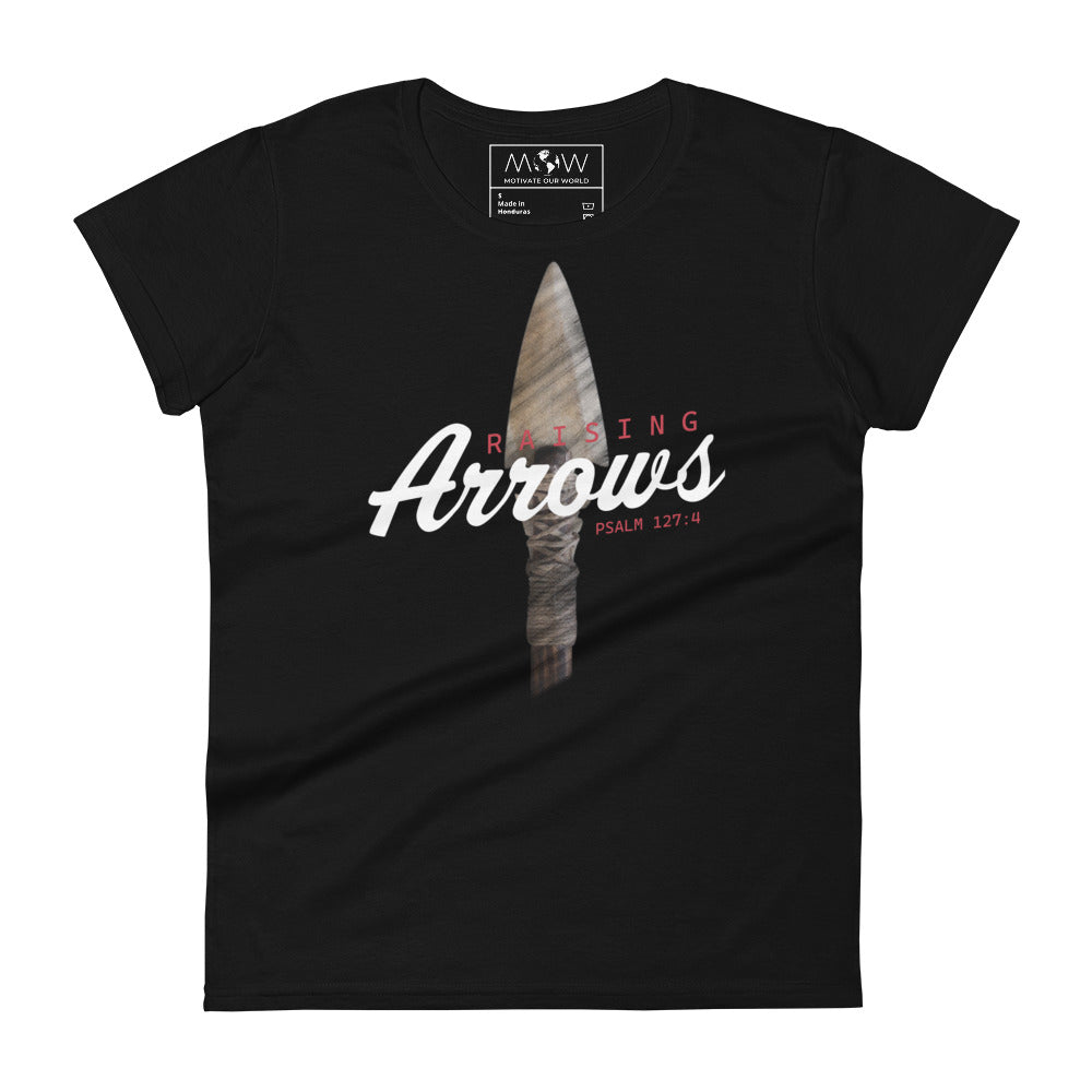 Raising Arrows Women’s Motivational Black T-Shirt