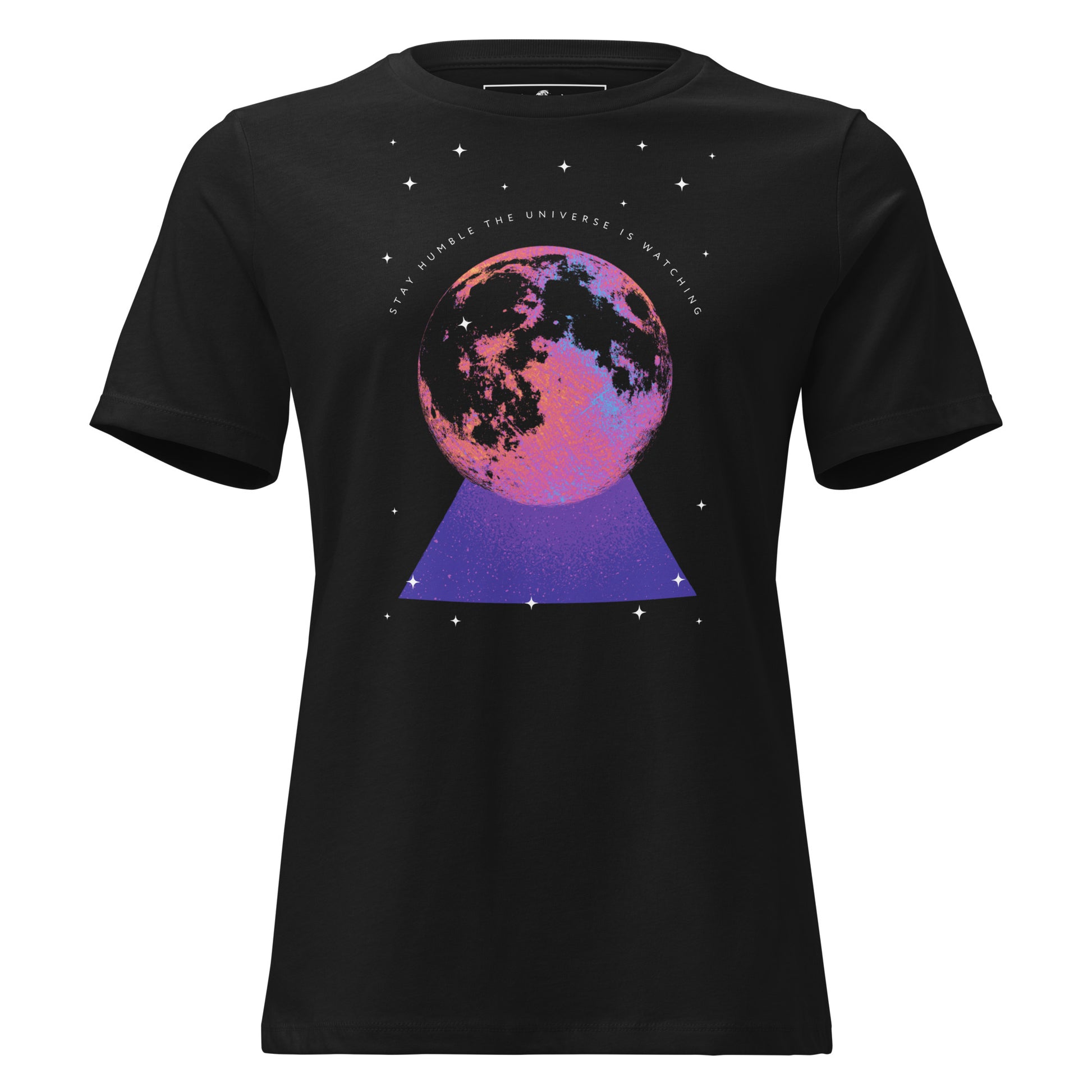 Reach For The Moon Black Motivational Women’s T-Shirt