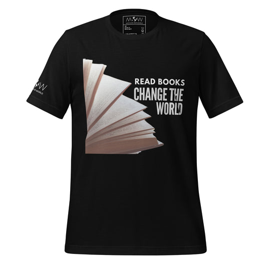 Read Books Change the World – Open Pages Edition Black Motivational Men's T-Shirt