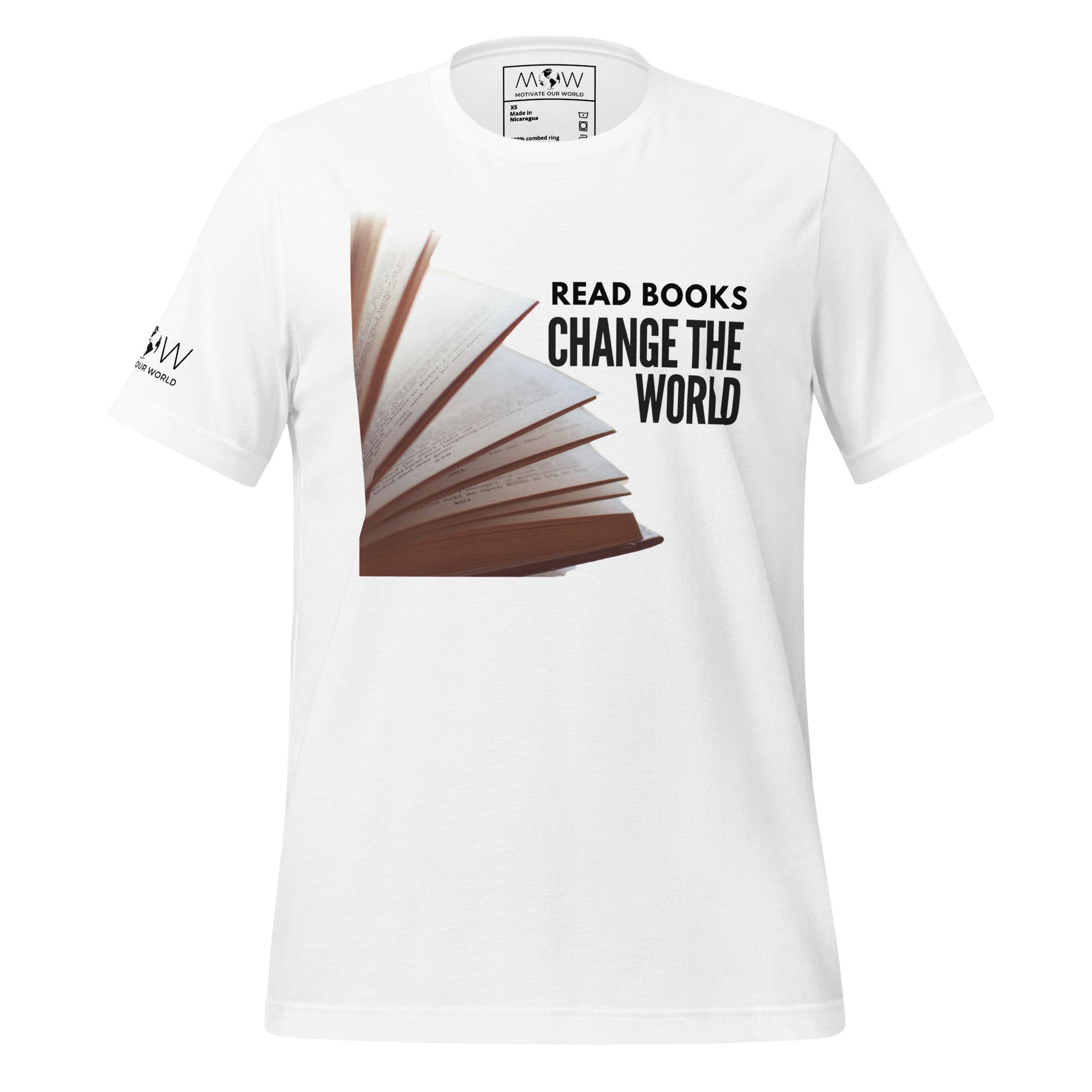 Read Books Change the World – Open Pages Edition White Motivational Men's T-Shirt
