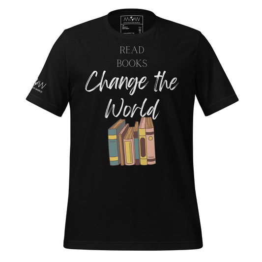 Read Books Change the World – Typography Script Edition Black Motivational Men's T-Shirt
