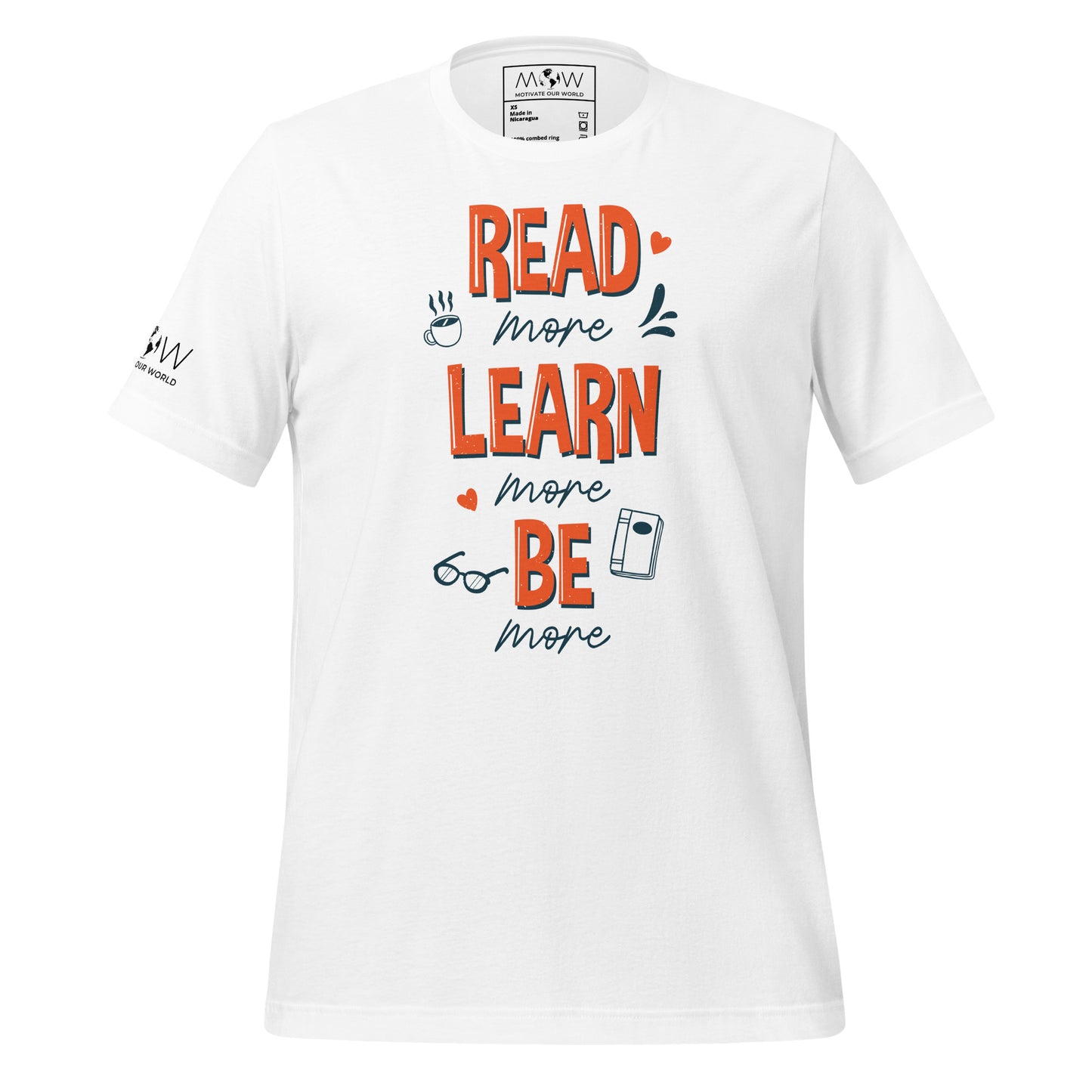 Read Learn Be More Cute Motivational Book White Motivational Men's T-Shirt