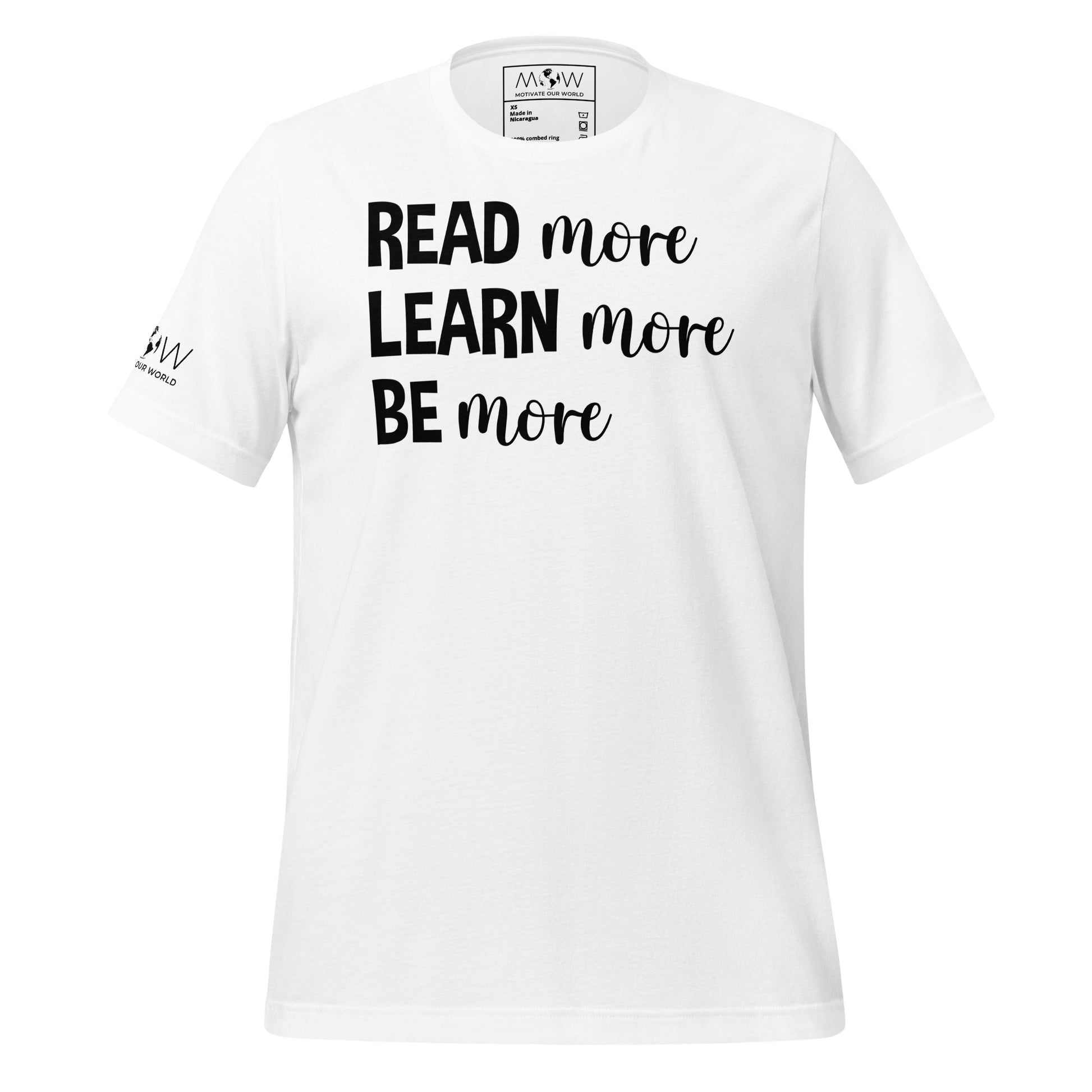 Read, Learn, Be More Inspirational Growth White Motivational Men's T-Shirt