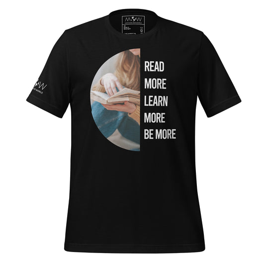 Read More, Learn More Black Motivational Men's T-Shirt