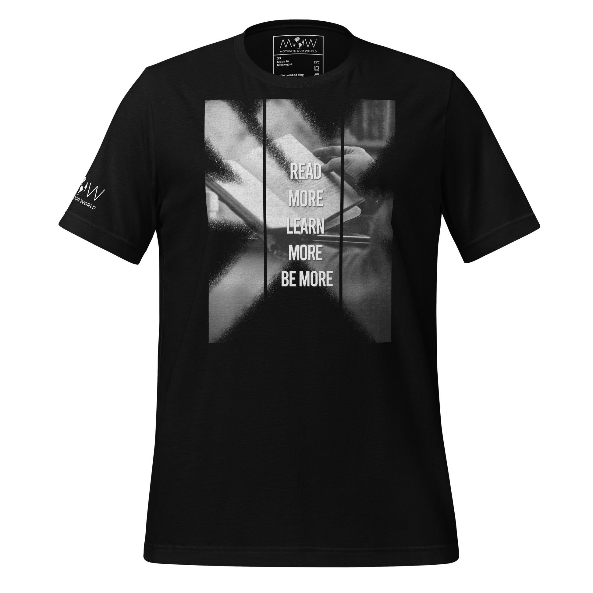 Read More, Learn More II Black Motivational Men's T-Shirt