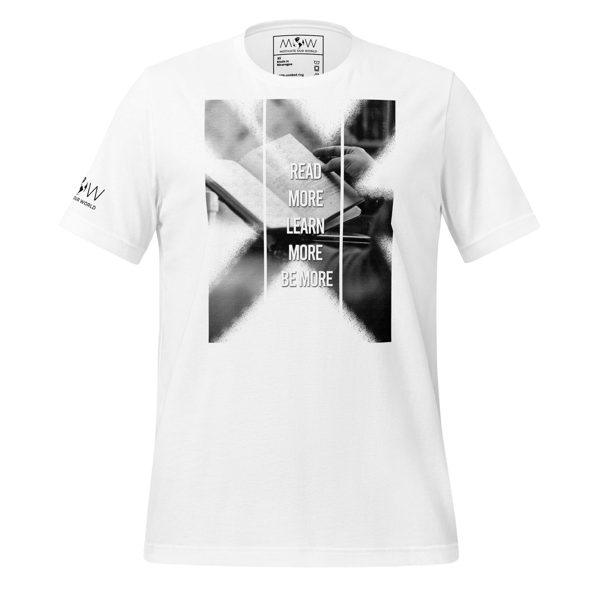 Read More, Learn More II White Motivational Men's T-Shirt