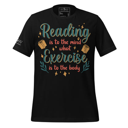 Reading & Exercise Black Motivational Men's T-Shirt