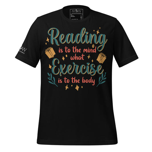 Reading & Exercise Black Motivational Men's T-Shirt