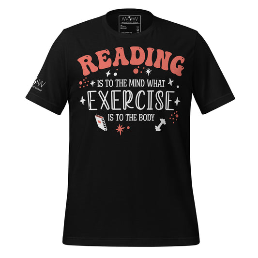 Reading & Exercise – Bold Edition Black Motivational Men's T-Shirt