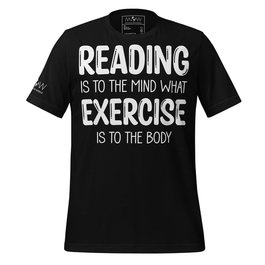 Reading & Exercise – Classic Edition Black Motivational Men's T-Shirt
