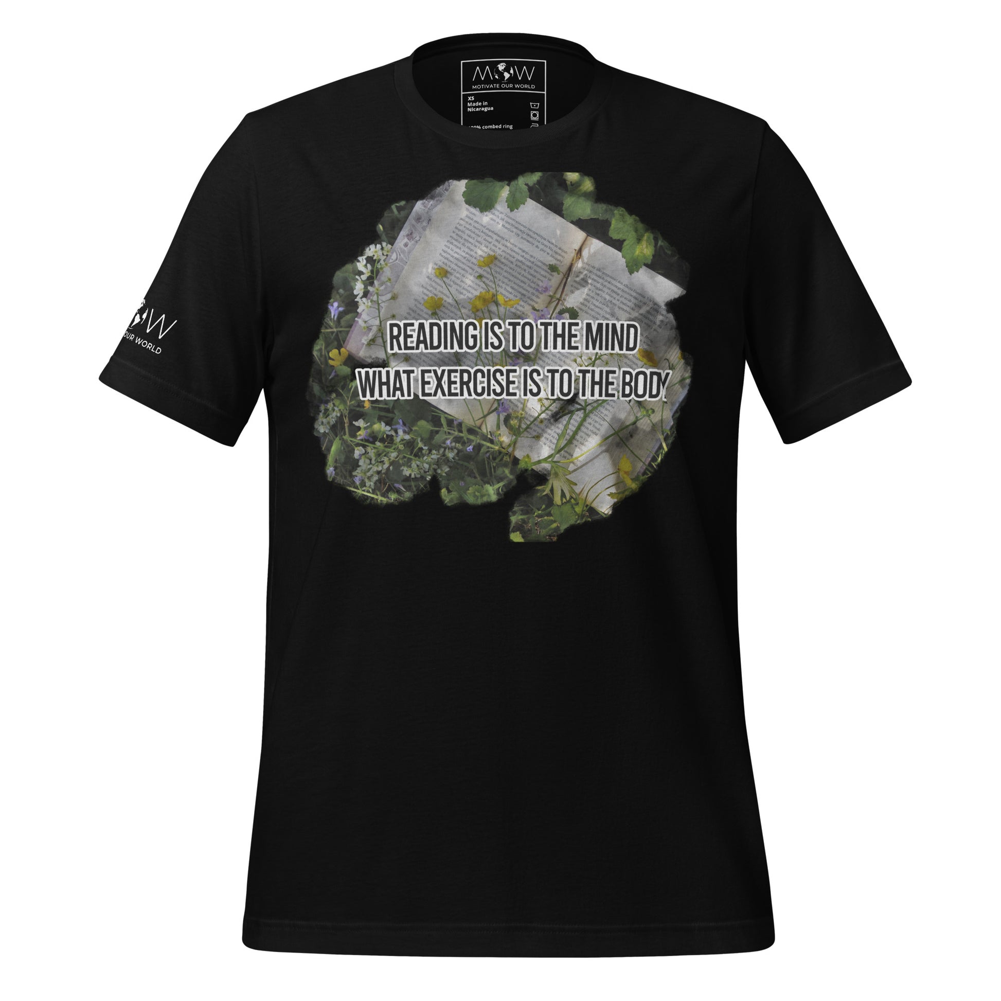 Reading & Exercise – Nature Edition Black Motivational Men's T-Shirt