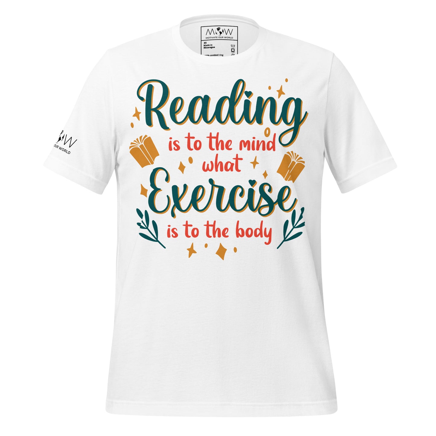 Reading & Exercise White Motivational Men's T-Shirt