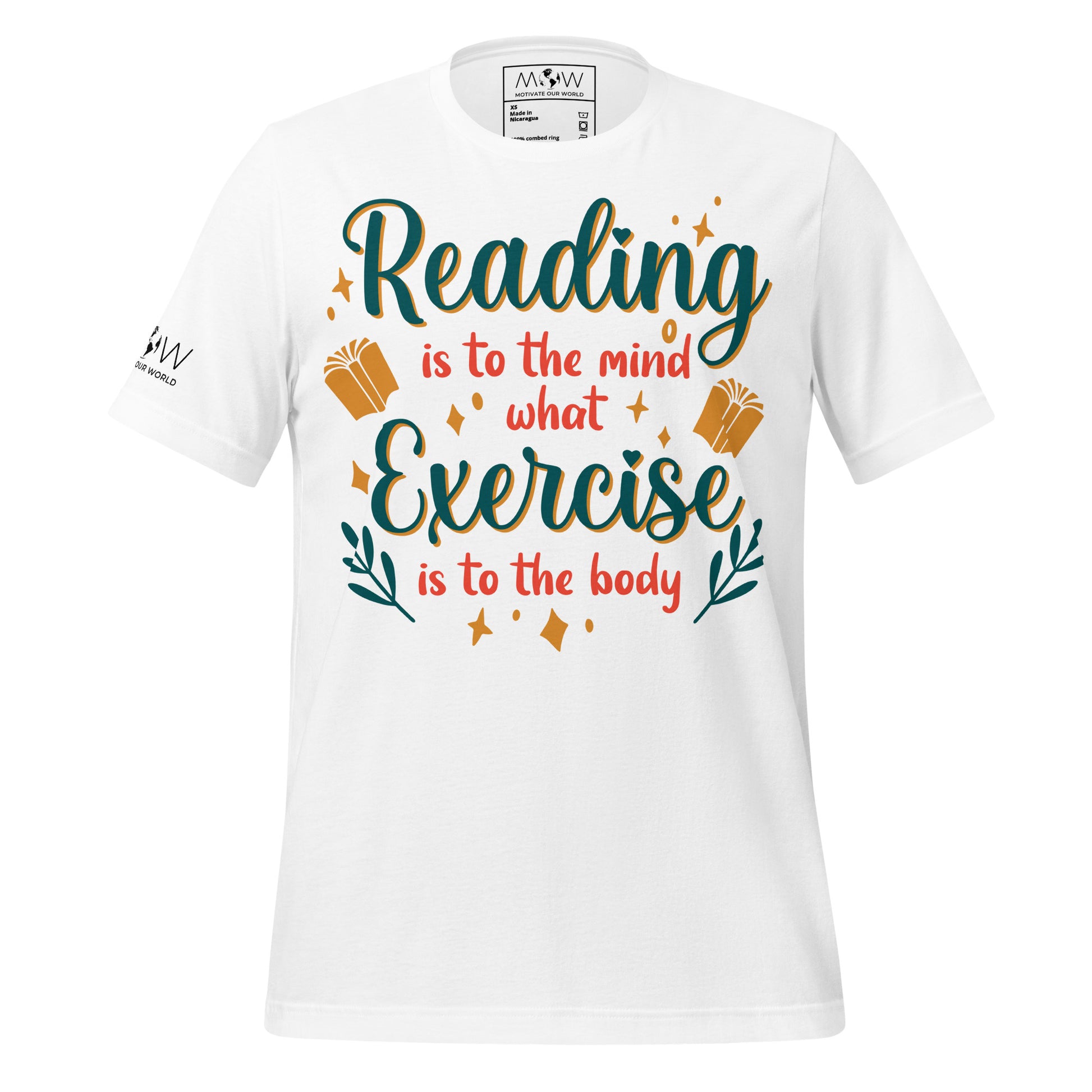 Reading & Exercise White Motivational Men's T-Shirt