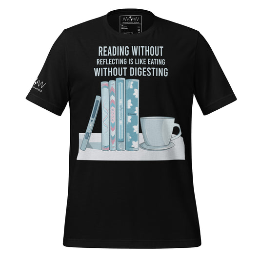 Reading Without Reflecting Black Motivational Men's T-Shirt