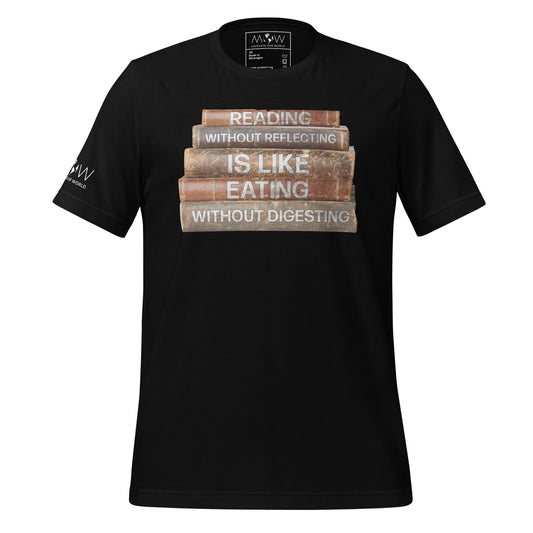 Reading Without Reflecting – Vintage Book Spine Black Motivational Men's T-Shirt