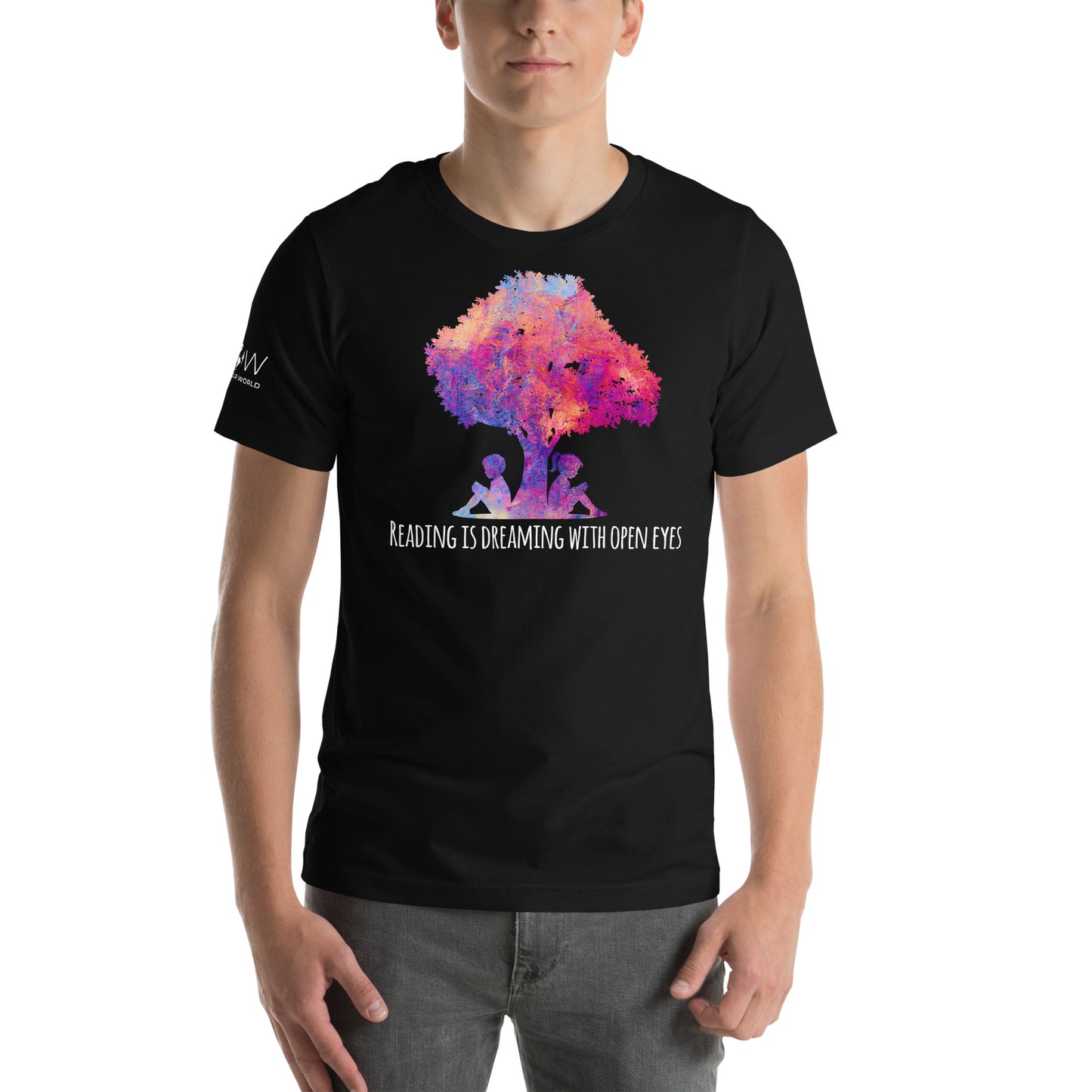 "Reading is Dreaming with Open Eyes" Black Motivational Men's T-Shirt