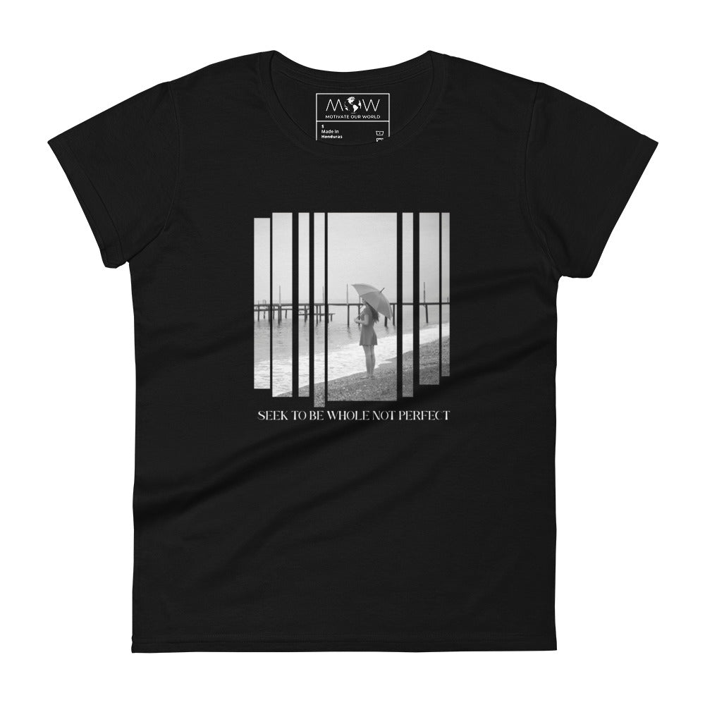 "Reflections of Strength" Women’s Motivational Black T-Shirt