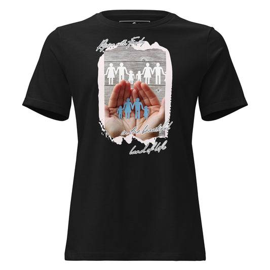 Rejoice With Family – Paper Cut Heart Black Motivational Women’s T-Shirt