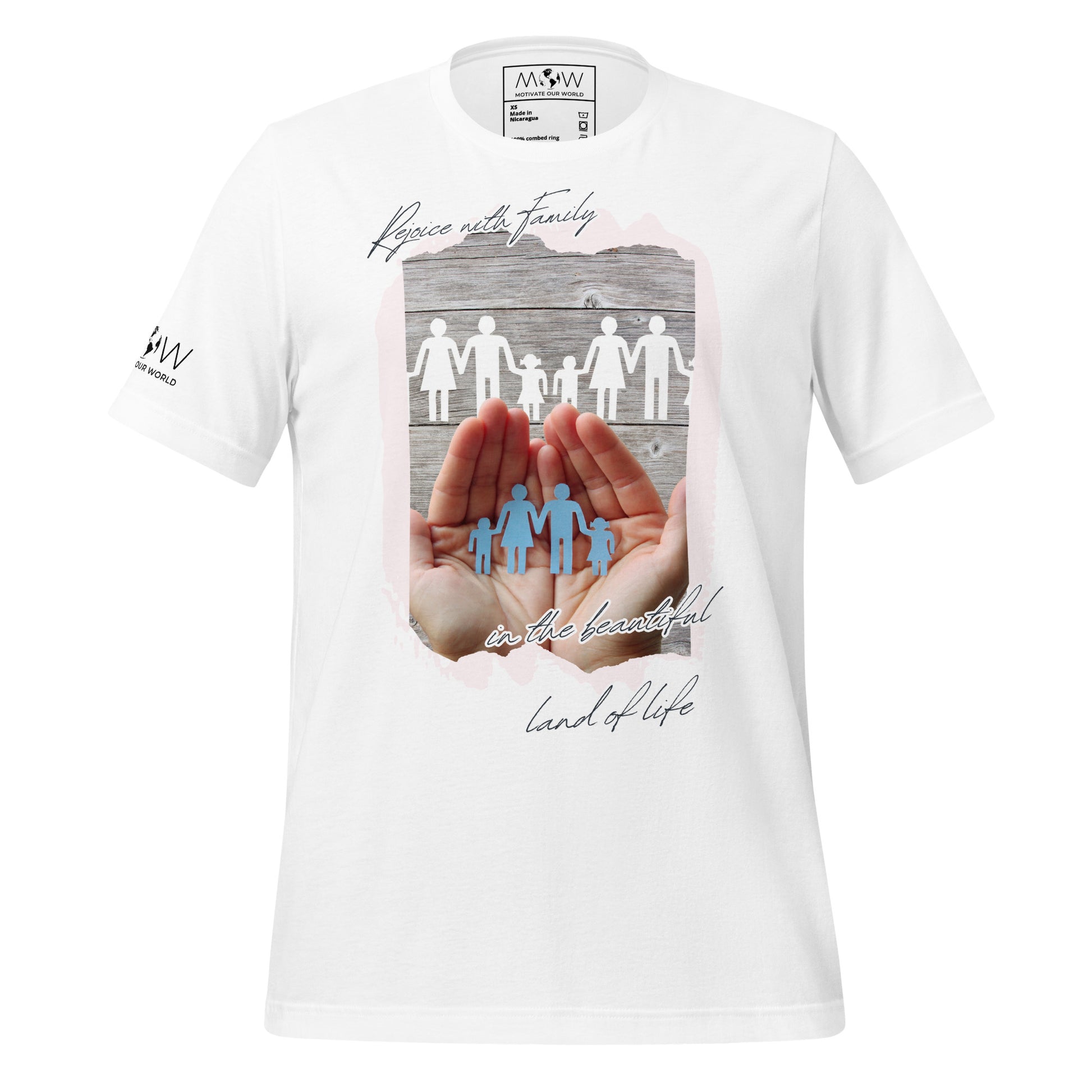 Rejoice With Family – Paper Cut Heart White Motivational Men's T-Shirt