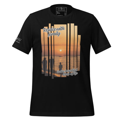 Rejoice With Family – Sunset Stripes Black Motivational Men's T-Shirt