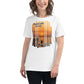 Rejoice With Family – Sunset Stripes White Motivational Women’s T-Shirt Lifestyle