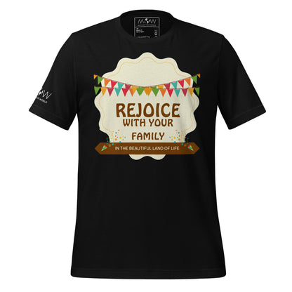 Rejoice With Your Family Black Motivational Men's T-Shirt