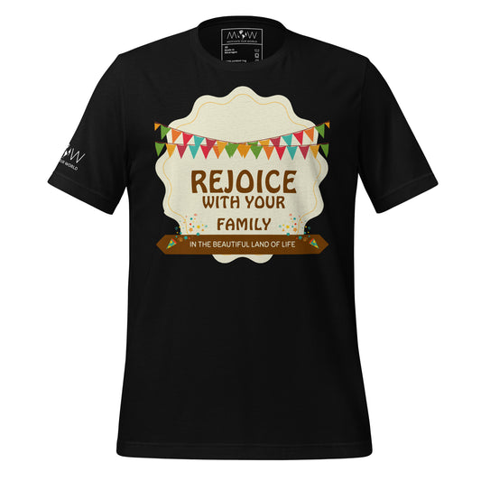 Rejoice With Your Family Black Motivational Men's T-Shirt