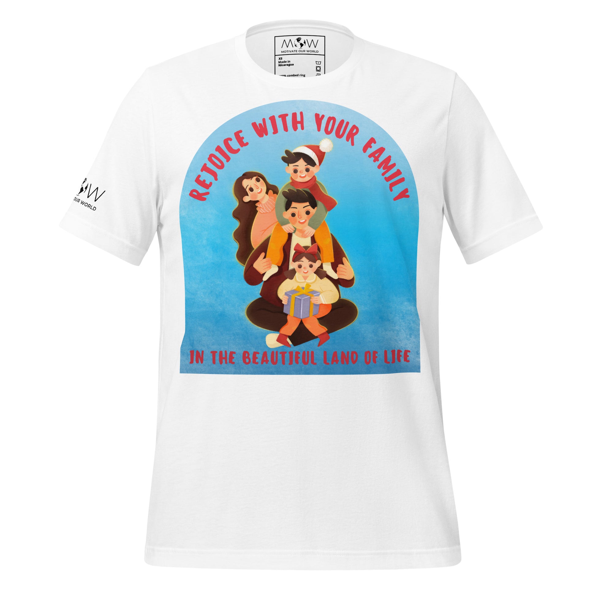 Rejoice With Your Family – Land of Life White Motivational Men's T-Shirt