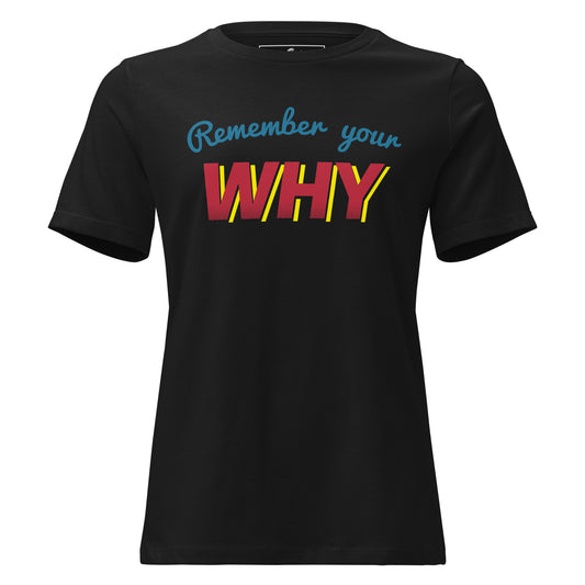 Remember Why Black Motivational Women’s T-Shirt