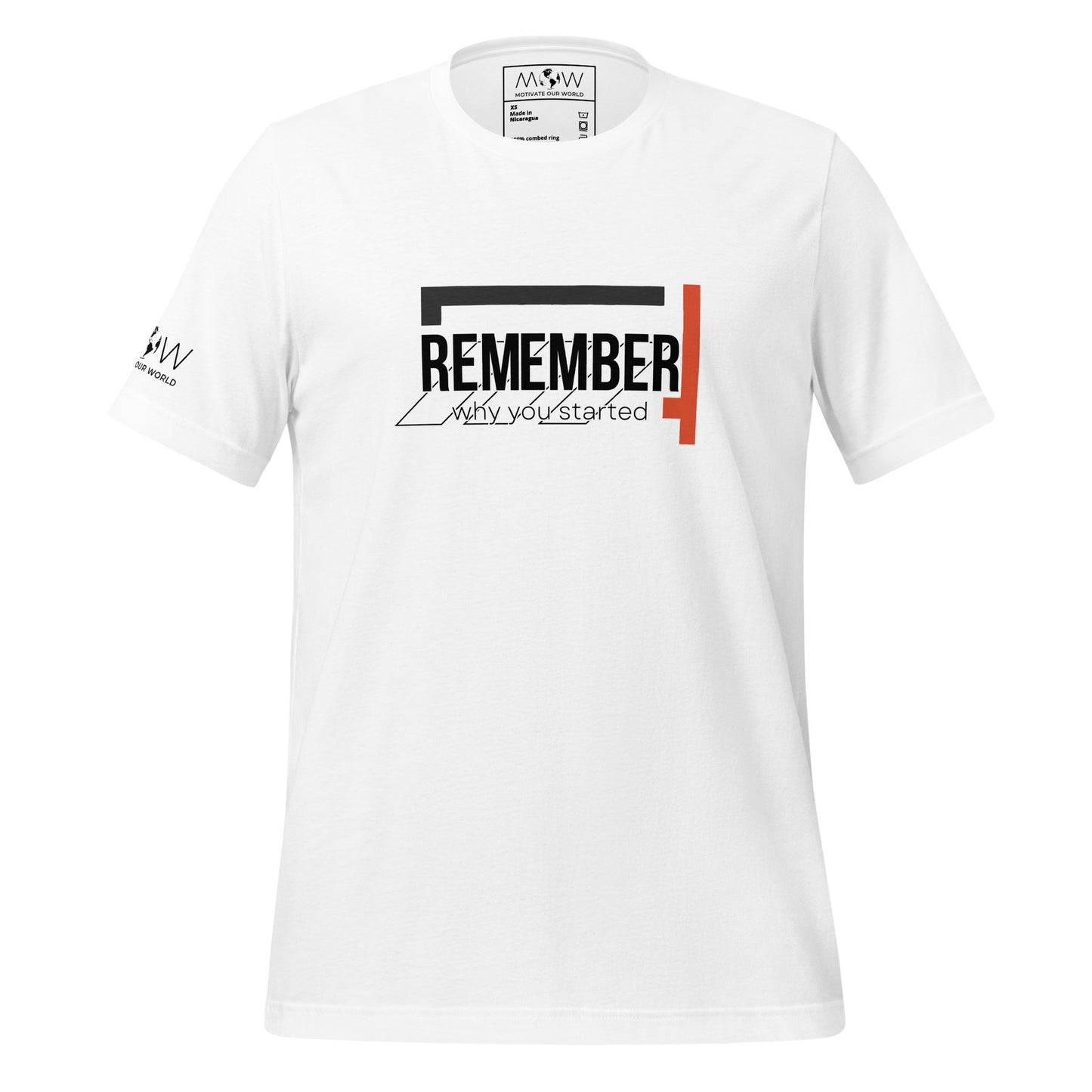 Remember Why You Started II Men's Motivational White T-Shirt