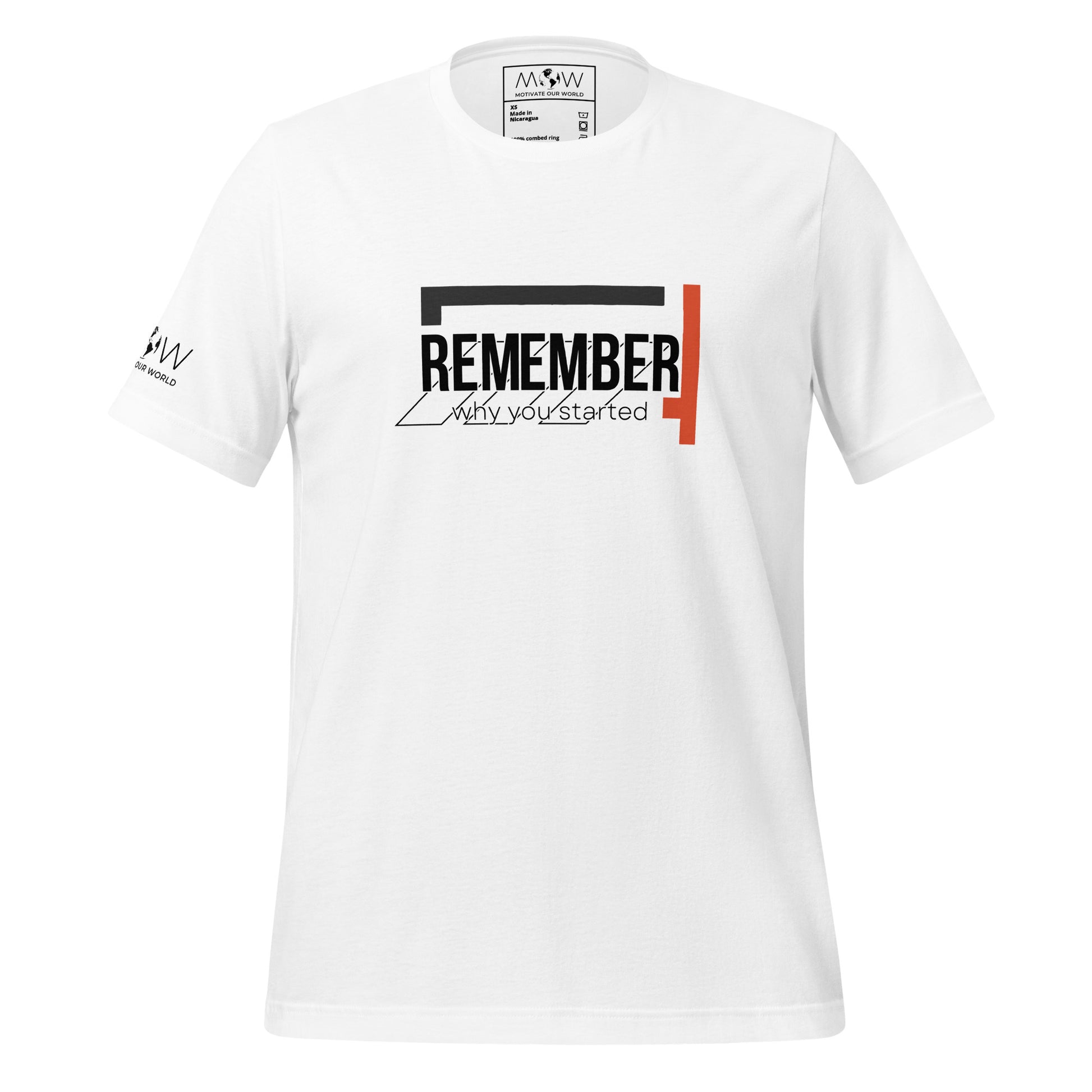 Remember Why You Started II Men's Motivational White T-Shirt