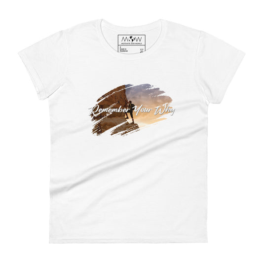 Remember Your Why Climber Women’s Motivational White T-Shirt