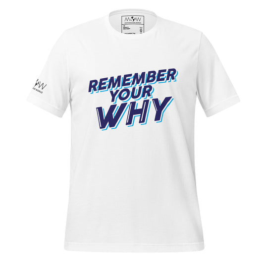 Remember Your Why Men's Motivational White T-Shirt