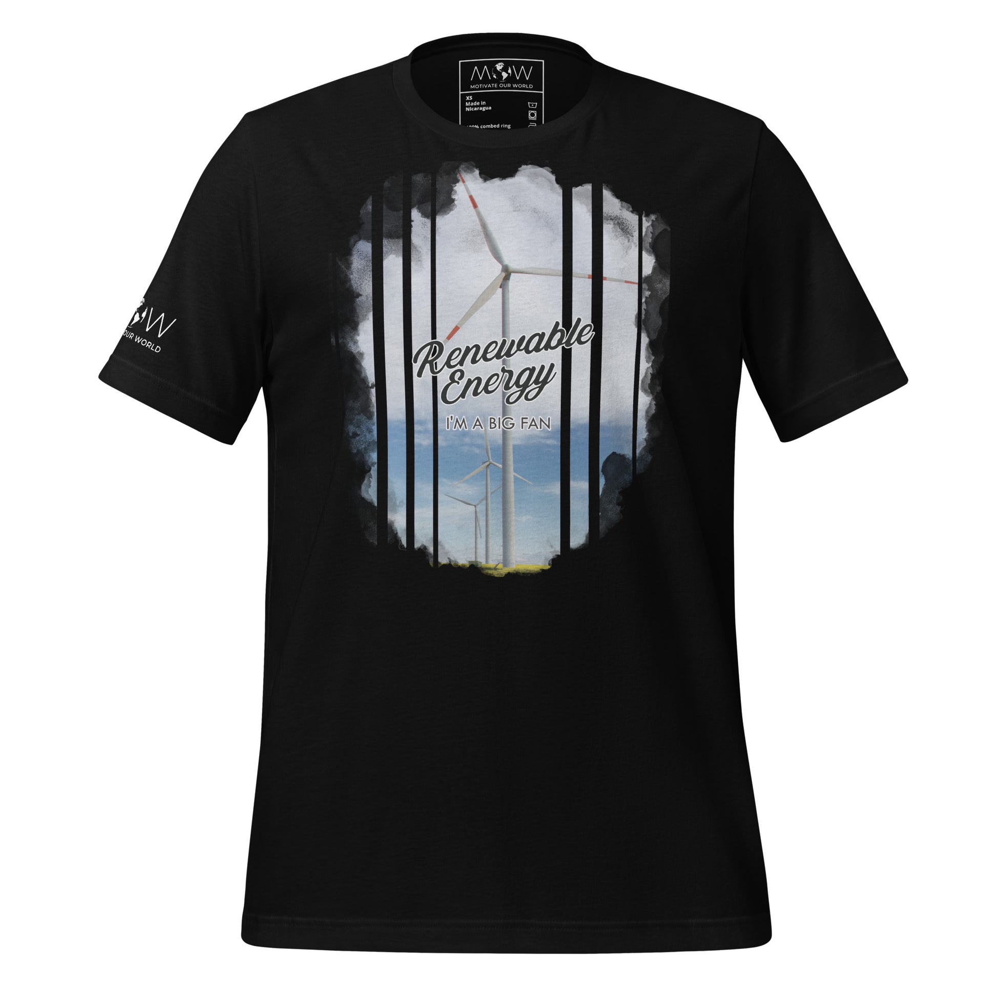 "Renewable Energy - I'm a Big Fan" Men's Motivational Black T-Shirt