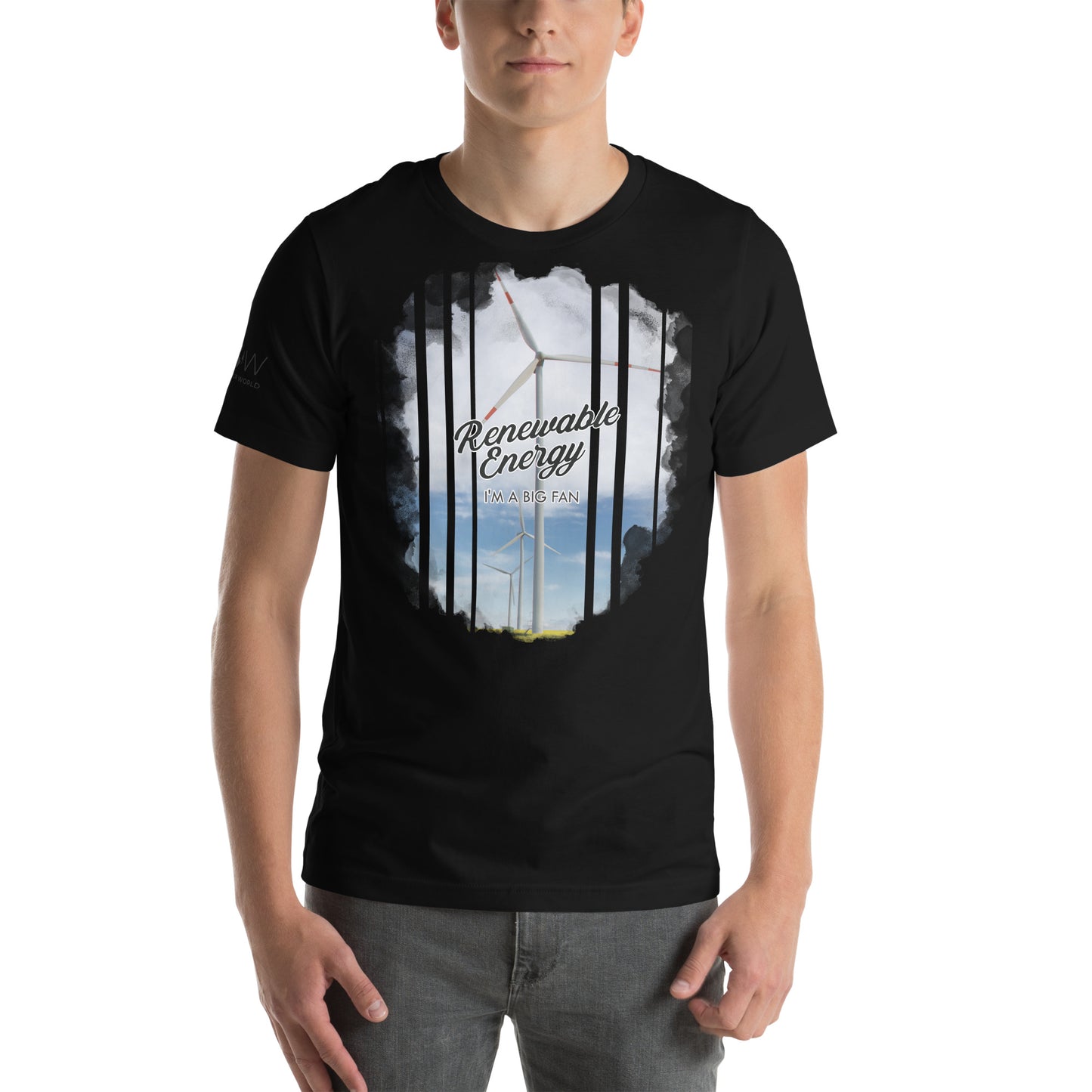 "Renewable Energy - I'm a Big Fan" Men's Motivational Black T-Shirt