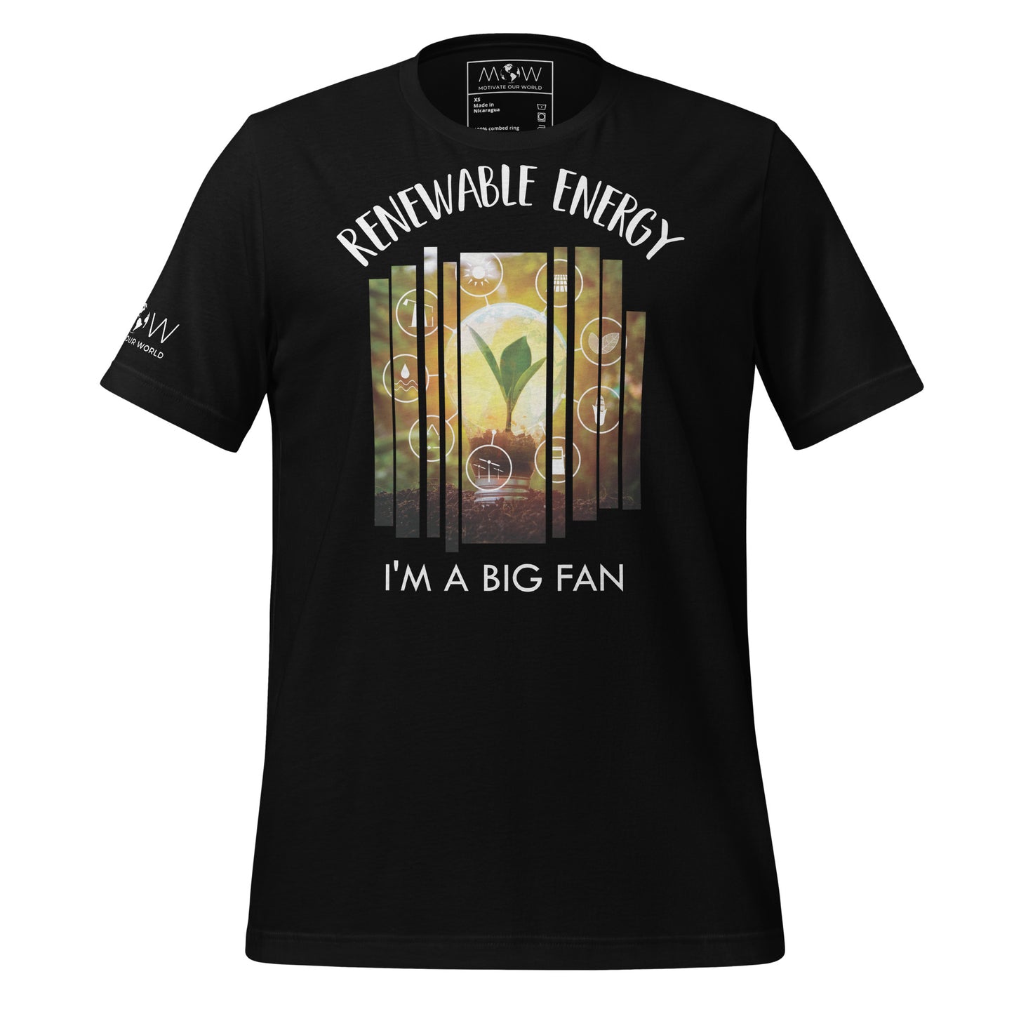 "Renewable Energy - I'm a Big Fan" Men's Motivational Black T-Shirt