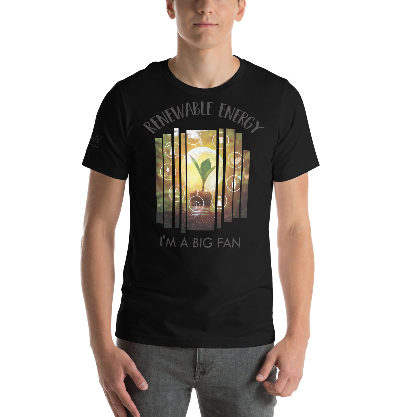 "Renewable Energy - I'm a Big Fan" Men's Motivational Black T-Shirt