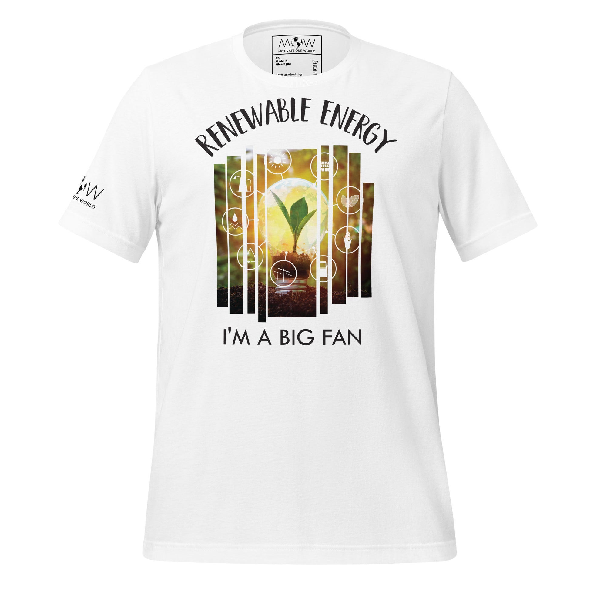 "Renewable Energy - I'm a Big Fan" Men's Motivational White T-Shirt