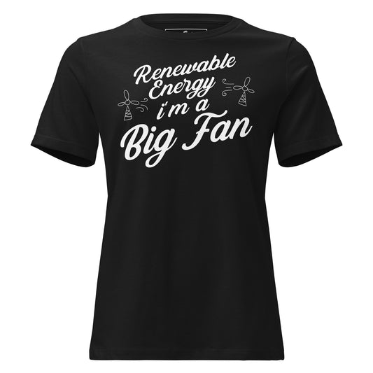 "Renewable Energy Fan Club" Black Motivational Women’s T-Shirt