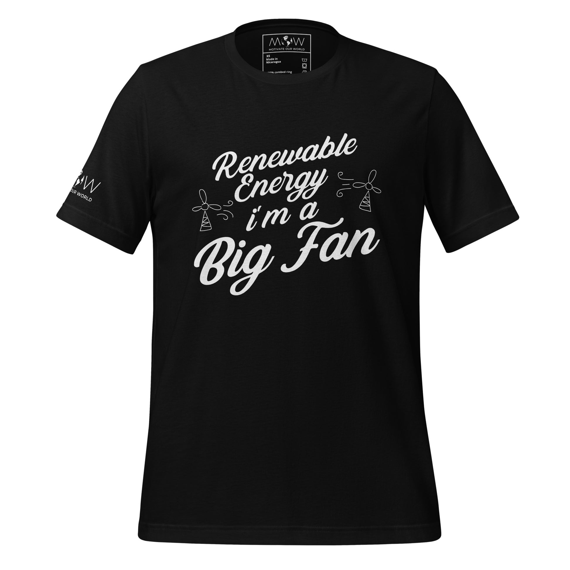 "Renewable Energy Fan Club" Men's Motivational Black T-Shirt