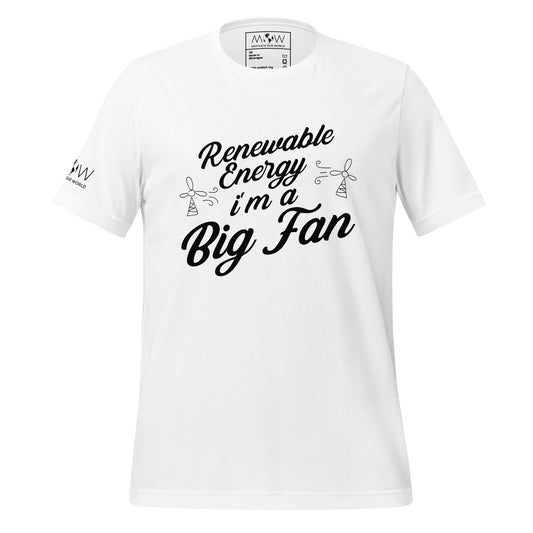 "Renewable Energy Fan Club" Men's Motivational White T-Shirt