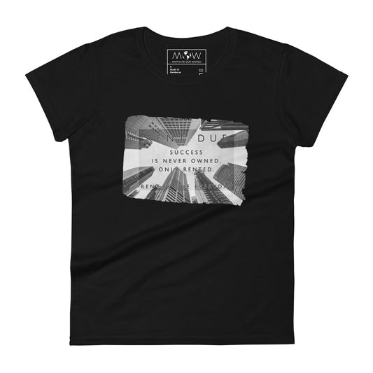 Rent Due Women’s Motivational Black T-Shirt