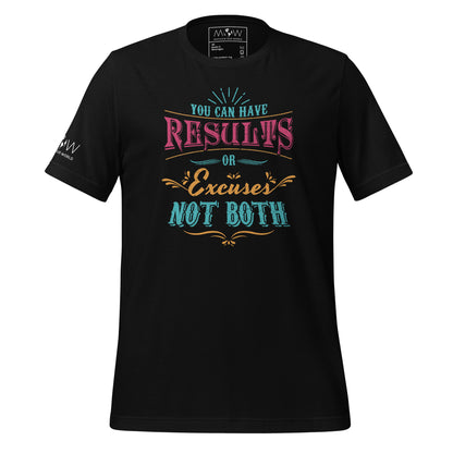 Results or Excuses Men's Motivational Black T-Shirt