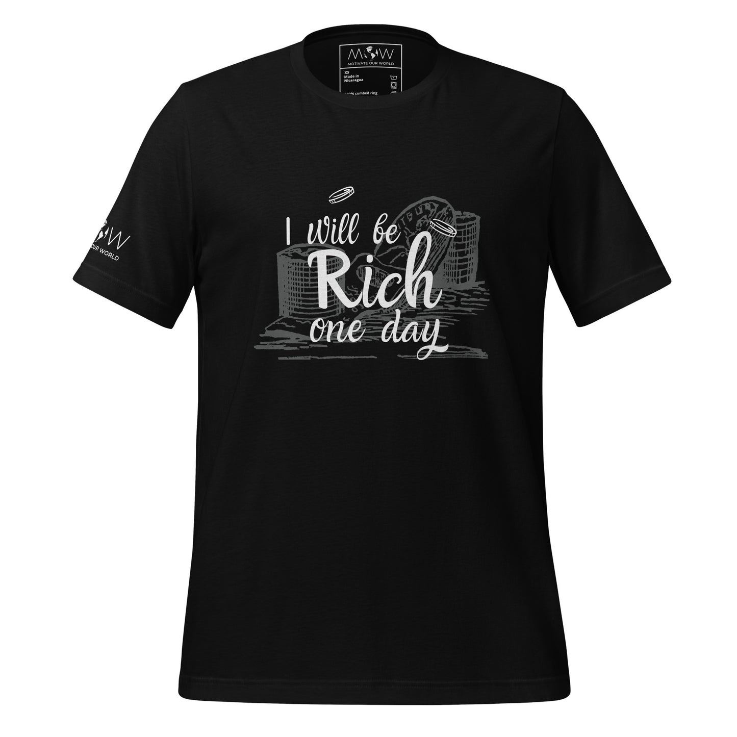 Rich One Day Men's Motivational Black T-Shirt