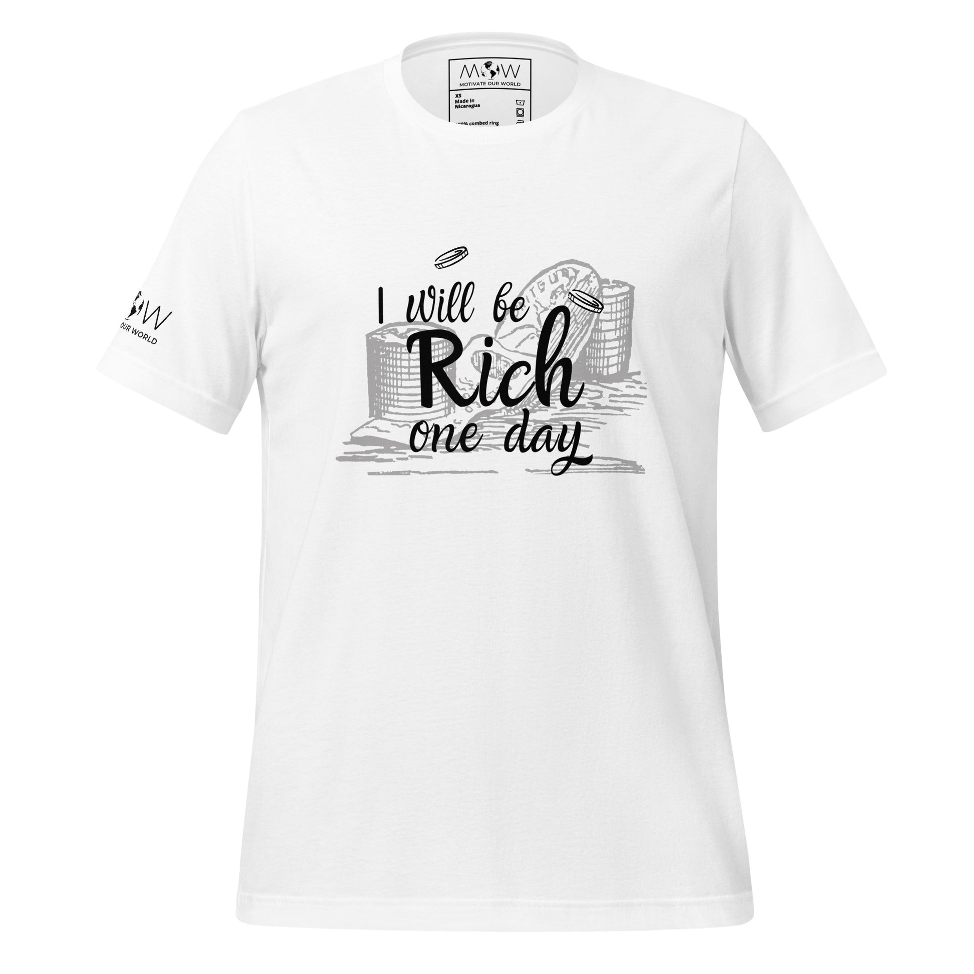 Rich One Day Men's Motivational White T-Shirt