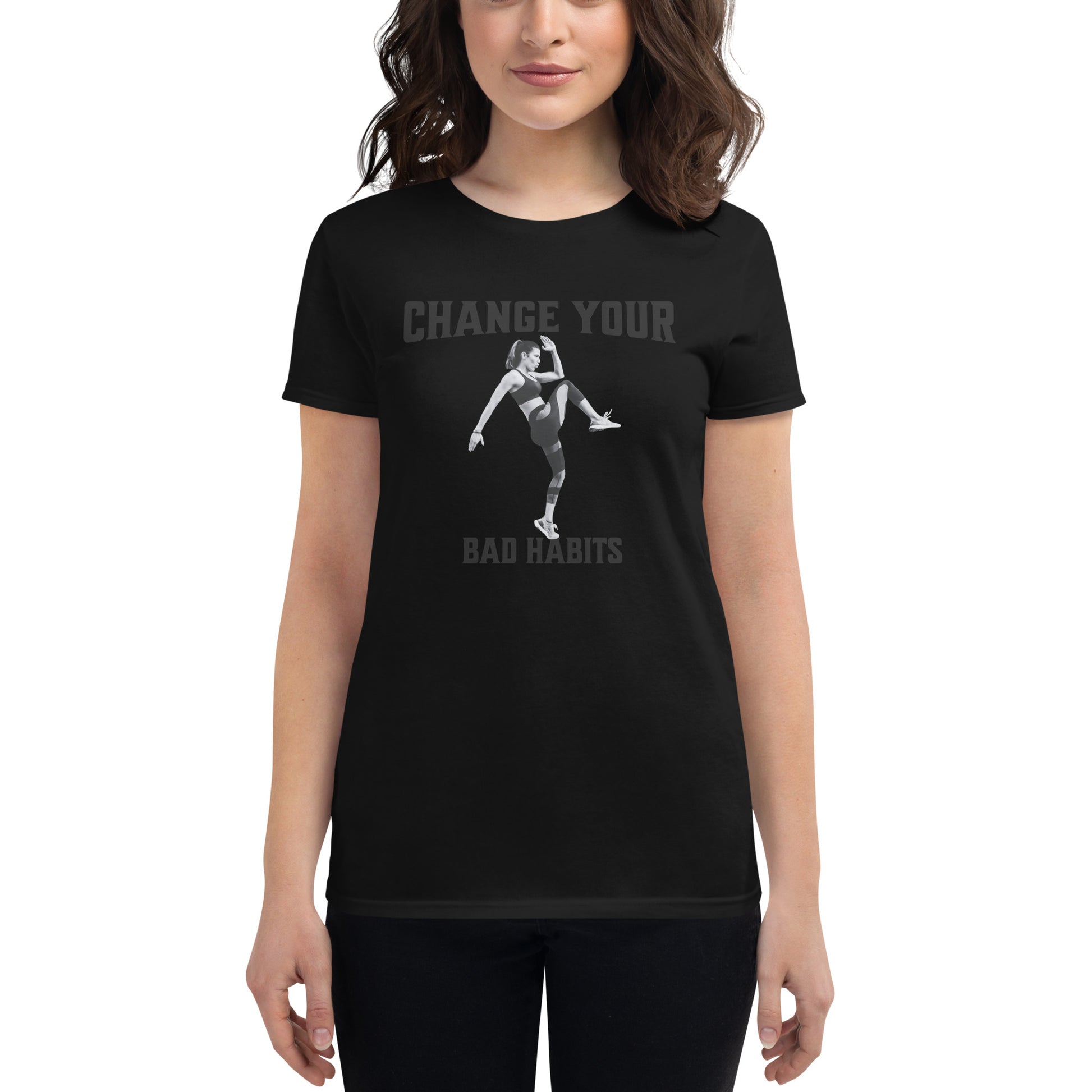 Rise and Move Women’s Motivational Black T-Shirt